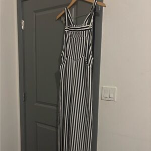 Halara Black and White Striped Maxi jumpsuit